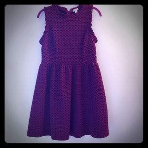 Xhilaration Burgundy and Black Patterned Dress
